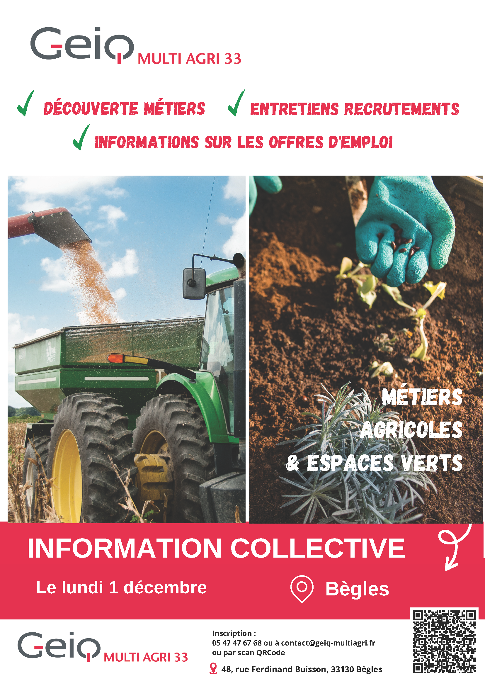 [Événement] Découvrez les métiers agricoles et des espaces verts avec le GEIQ Multi Agri 33